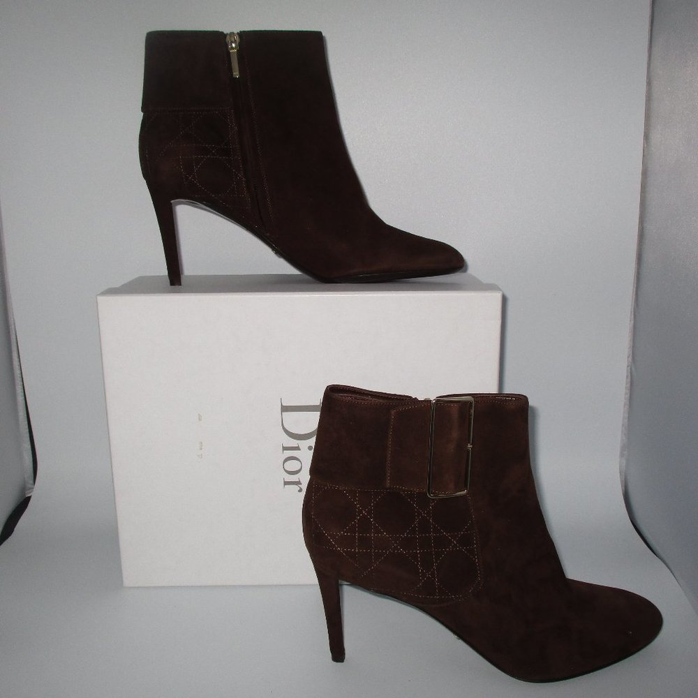 Christian Dior Graphic Brown Boots  Ankle 11.5